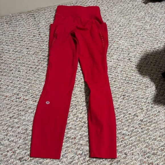 Lululemon Fast and Free High-Rise Tight 25” Pockets *Updated Dark Red- Size 2 - Picture 11 of 12